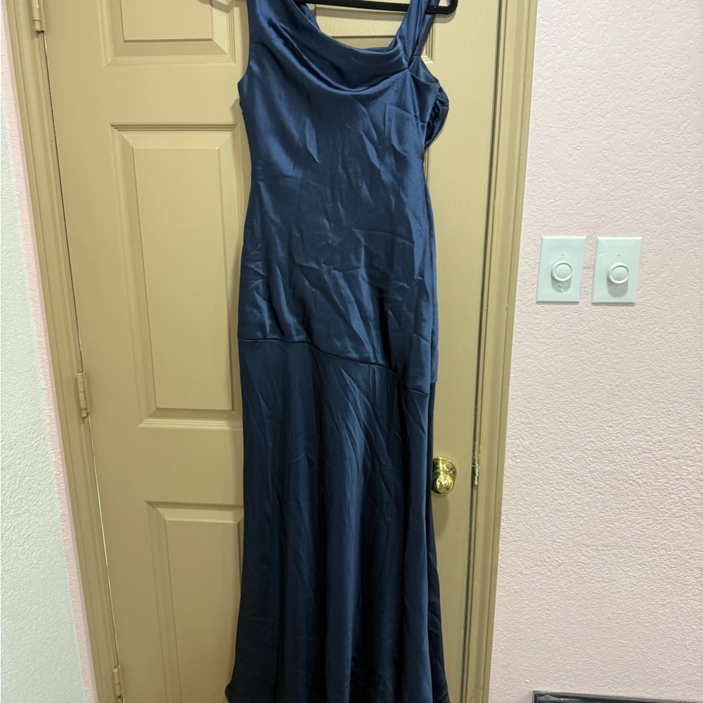 Revelry One Shoulder Midnight Blue Dress